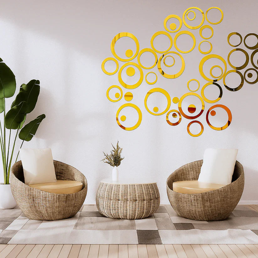Acrylic Circle Ring Mirror Wall Decor