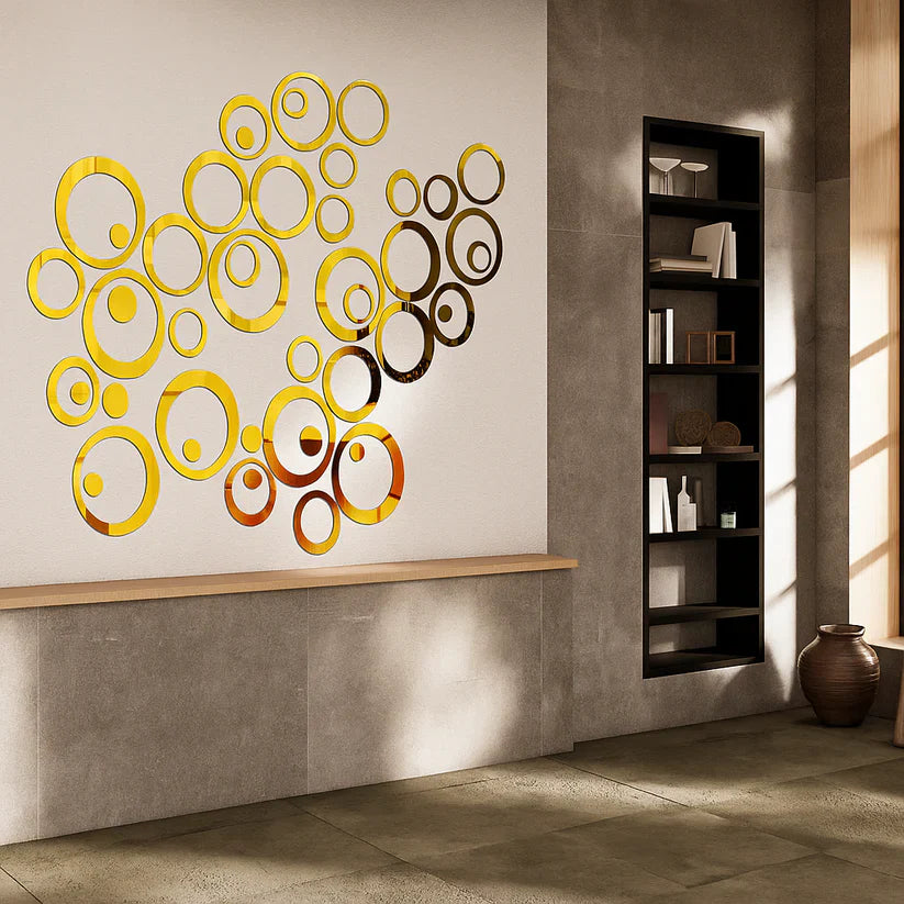 Acrylic Circle Ring Mirror Wall Decor