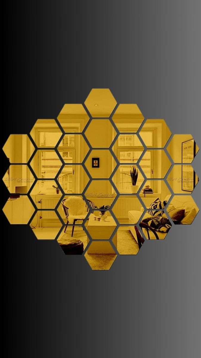 Acrylic Hexagon Wall Decor Mirror