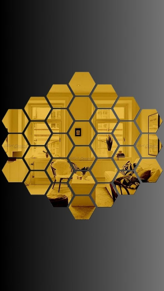 Acrylic Hexagon Wall Decor Mirror