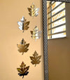 3D Acrylic Maple Leaf Mirror Wall Art  (Pack of 10)