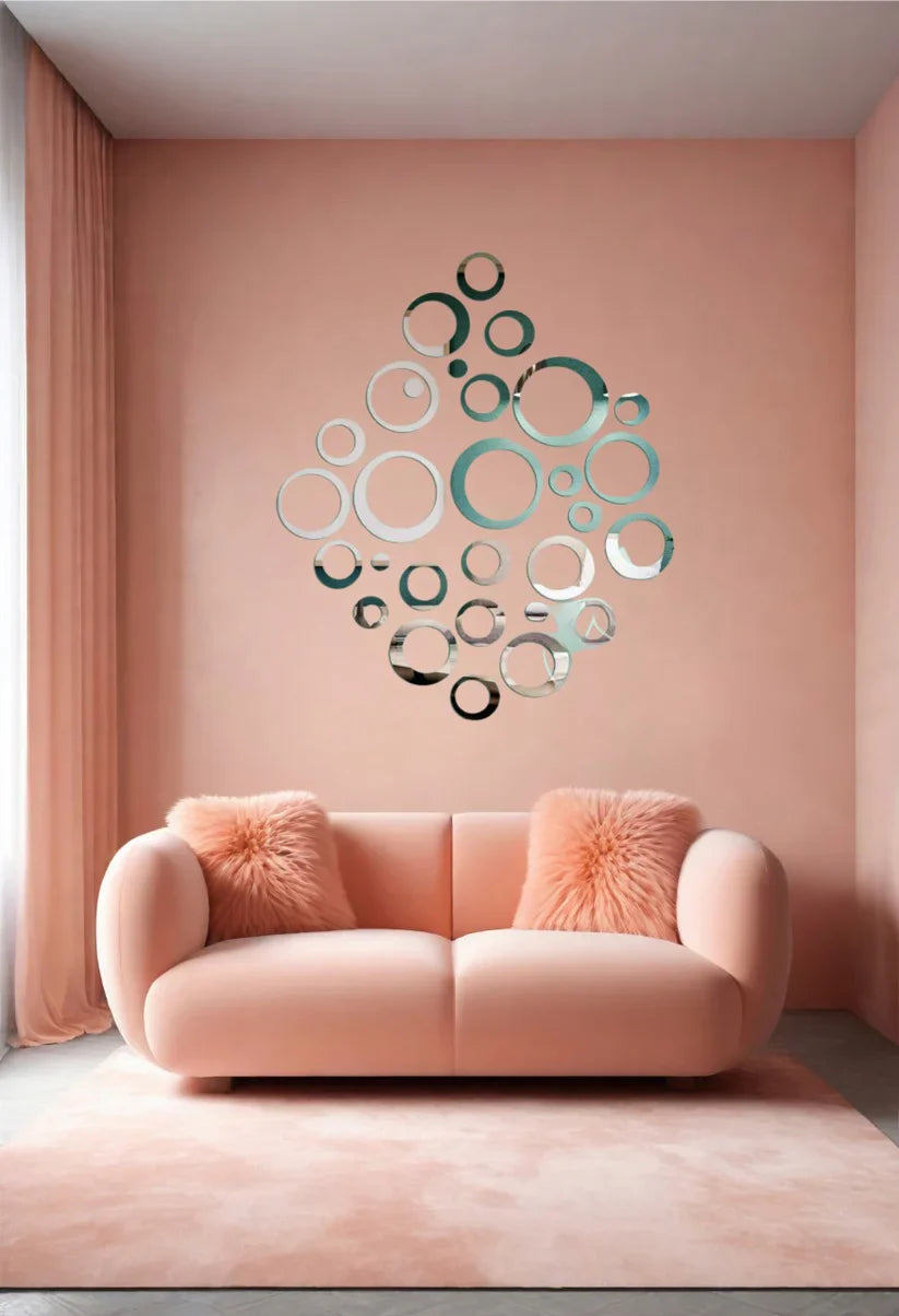 Acrylic Circle Ring Mirror Wall Decor