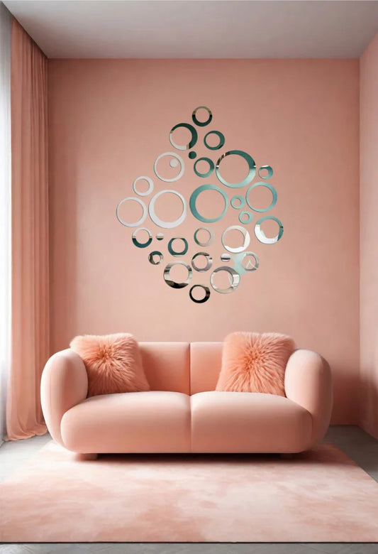 Acrylic Circle Ring Mirror Wall Decor